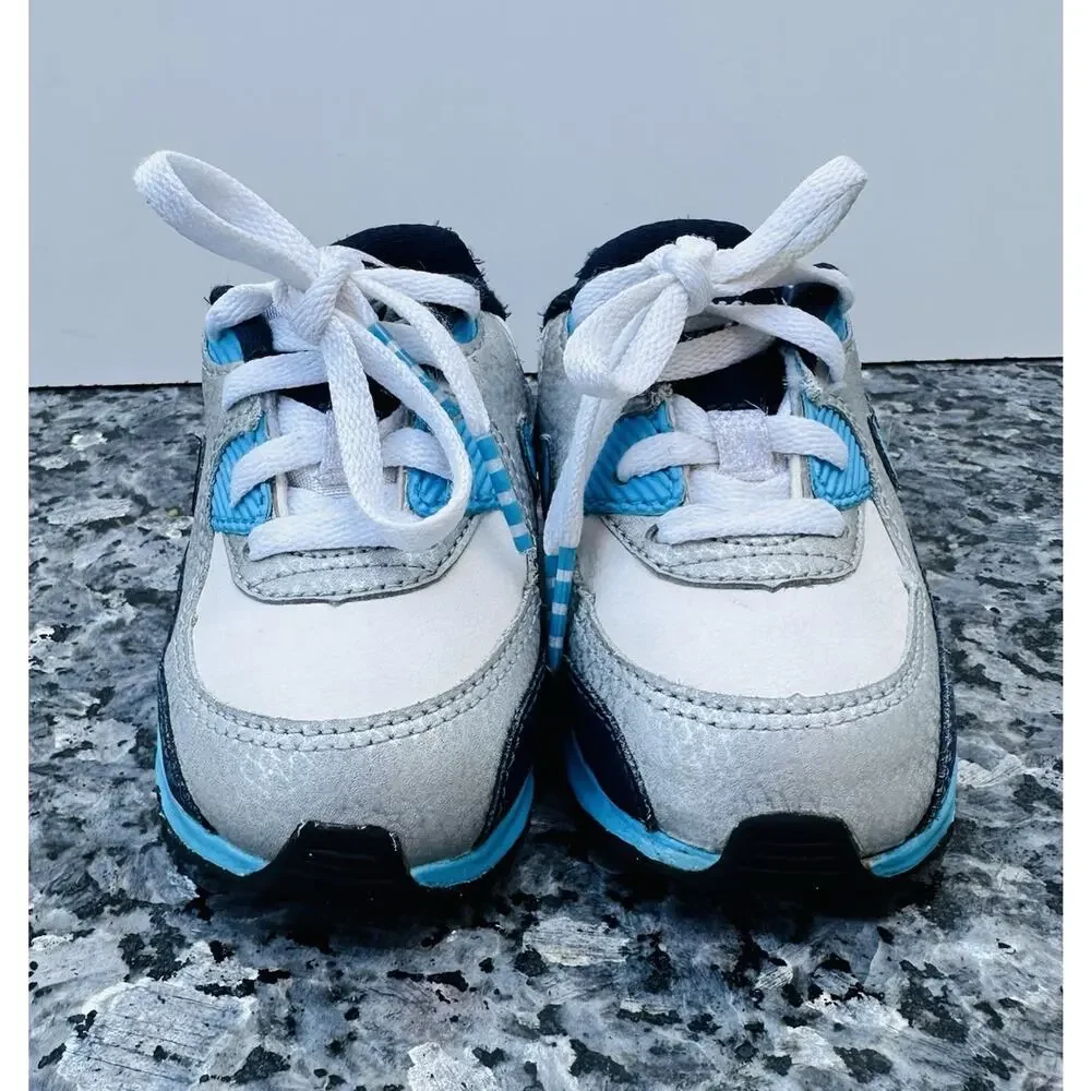 Nike Air Max 90 Infant Toddler Shoes Blue/White 408110-155 Size 5C